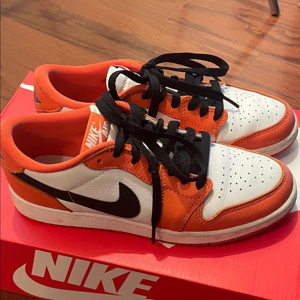 Nike Vibrant Orange and White Low-Tops